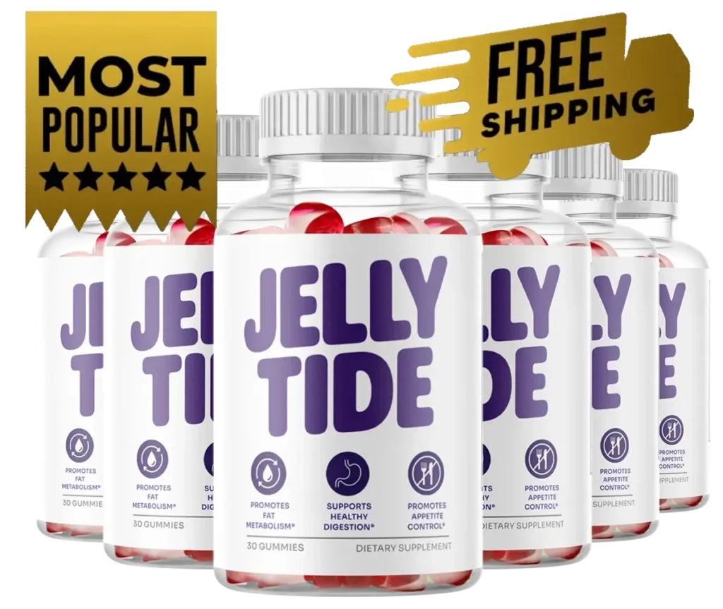Jelly Tide six bottle gummies bundle with free shipping badge
